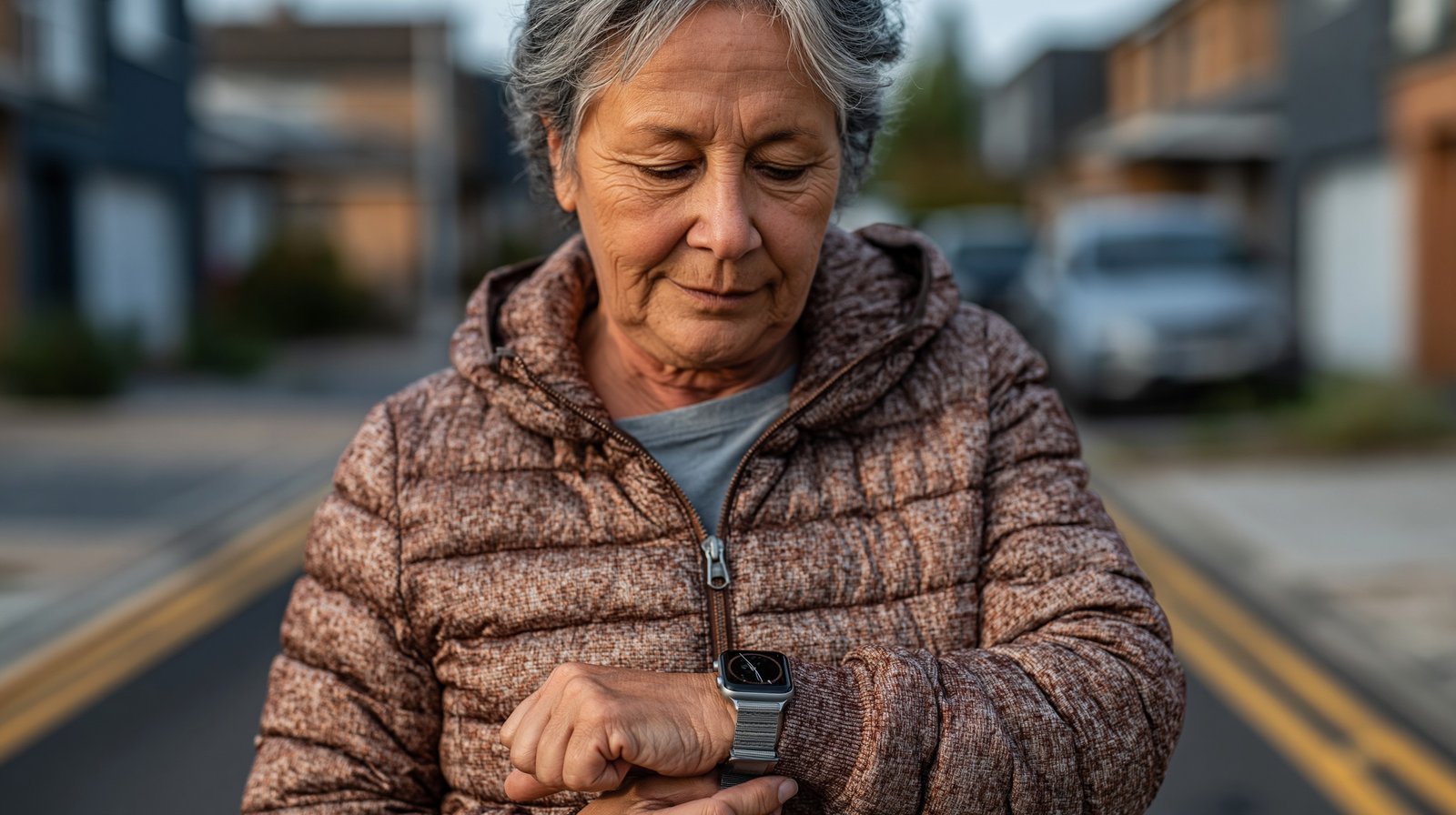 how much walking for knee arthritis woman checking watch before walk