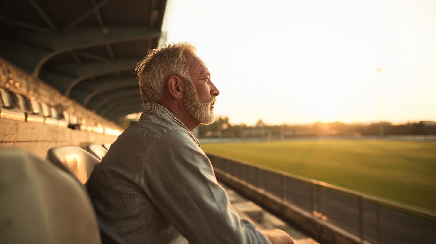 chronic pain social isolation man sitting empty sports field