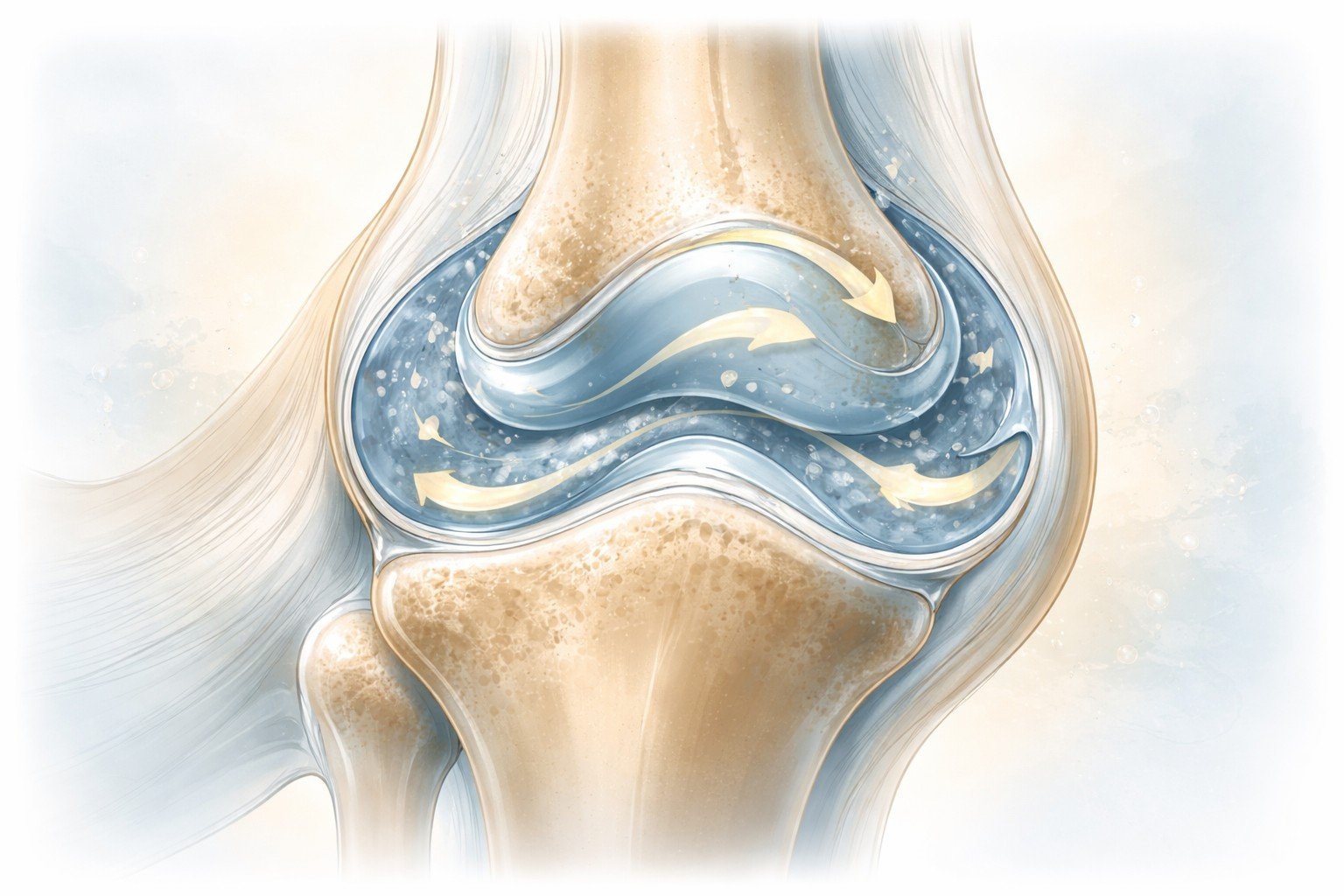 what causes morning knee stiffness synovial fluid joint illustration