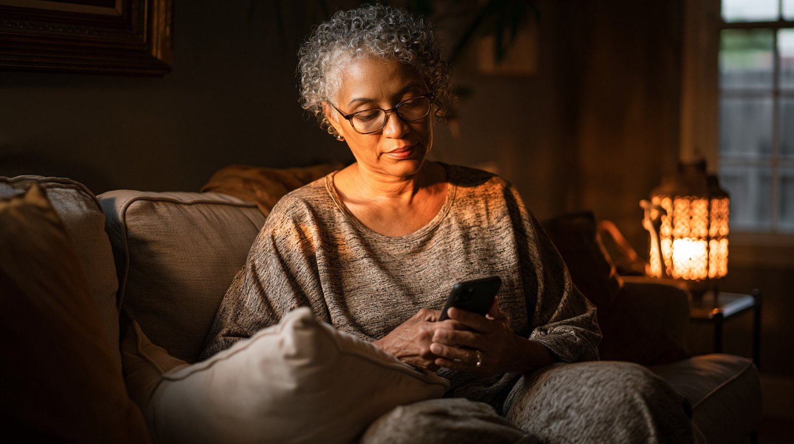 Adult woman over 55 at home after physical therapy discharge wondering what comes next for her knee pain.