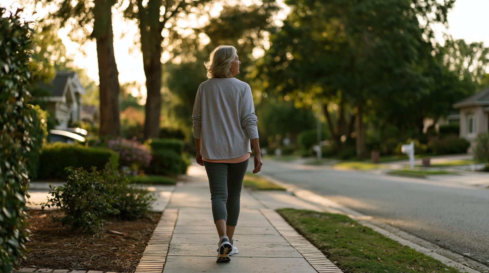 Woman over 55 walking comfortably, showing the physical function omega-3 for joint health over 55 may modestly support